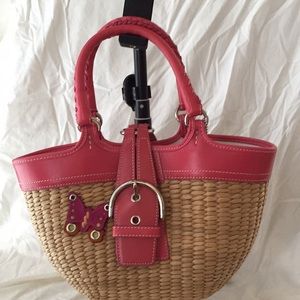 Coach straw basket